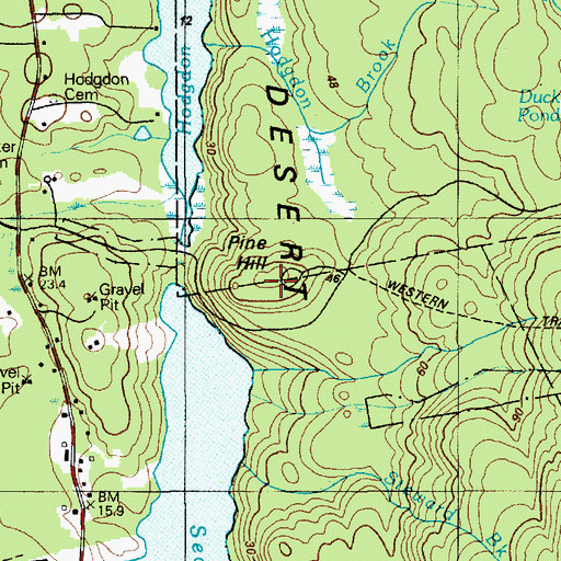 Topographic Map of Pine Hill, ME