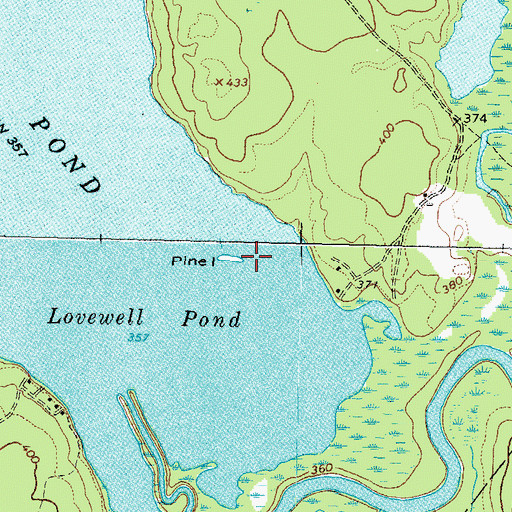 Topographic Map of Pine Island, ME