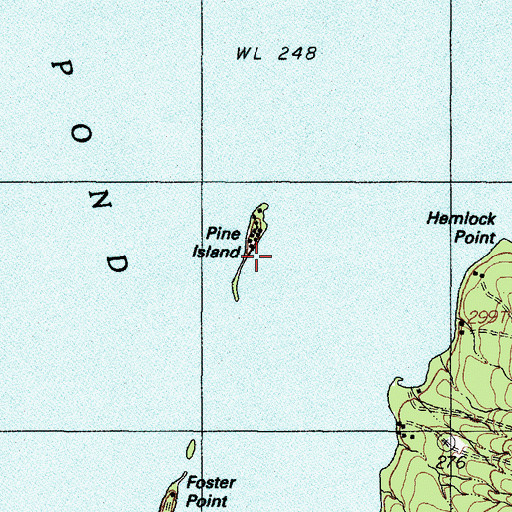 Topographic Map of Pine Island, ME