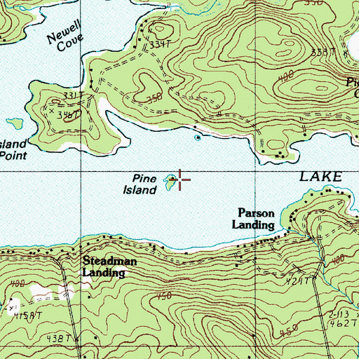 Topographic Map of Pine Island, ME