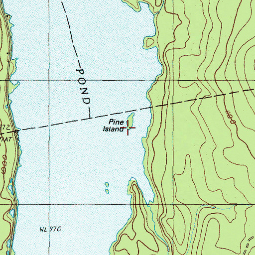 Topographic Map of Pine Island, ME