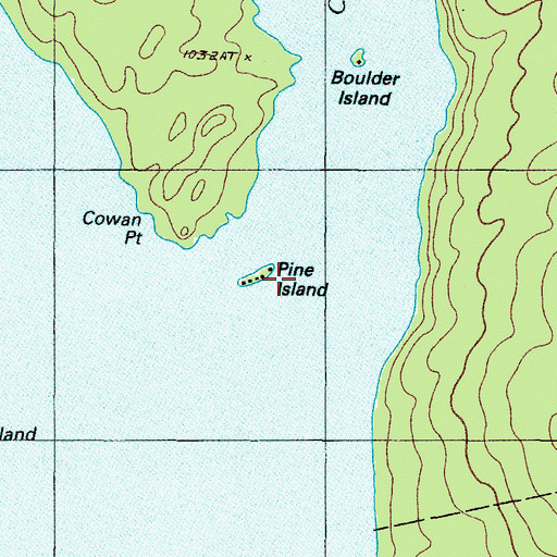 Topographic Map of Pine Island, ME
