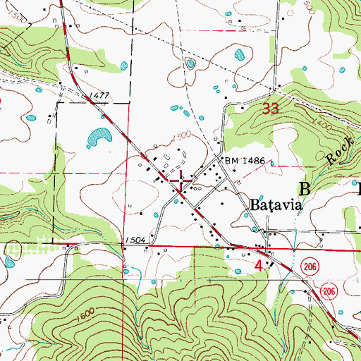 Topographic Map of Batavia, AR