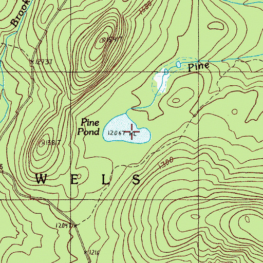 Topographic Map of Pine Pond, ME