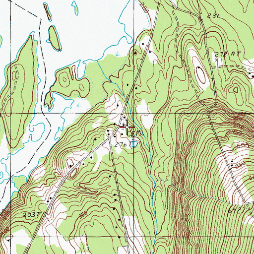 Topographic Map of Pine Tree Cemetery, ME