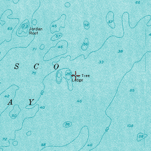 Topographic Map of Pine Tree Ledge, ME
