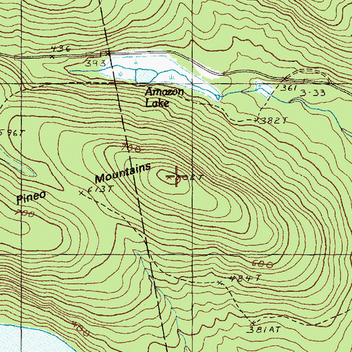 Topographic Map of Pineo Mountains, ME