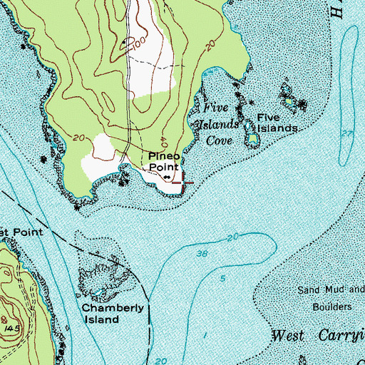 Topographic Map of Pineo Point, ME