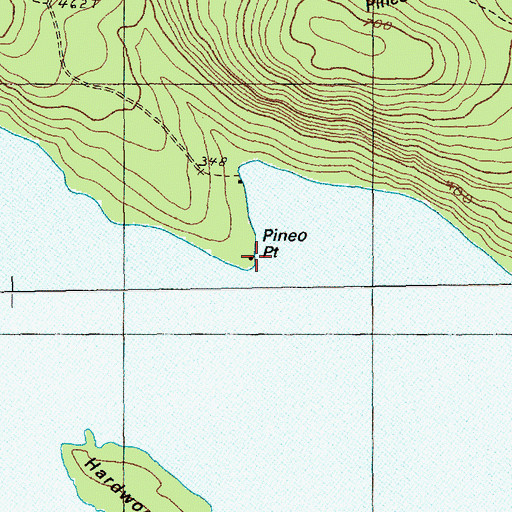 Topographic Map of Pineo Point, ME