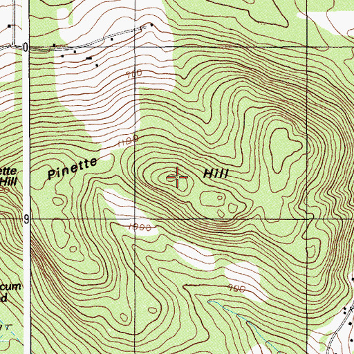 Topographic Map of Pinette Hill, ME