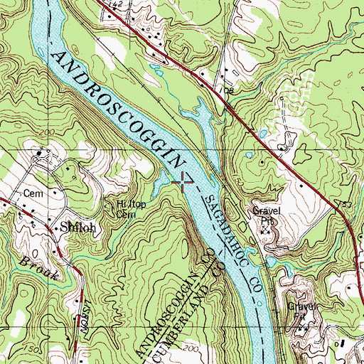 Topographic Map of Pinkham Brook, ME