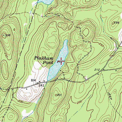 Topographic Map of Pinkham Pond, ME