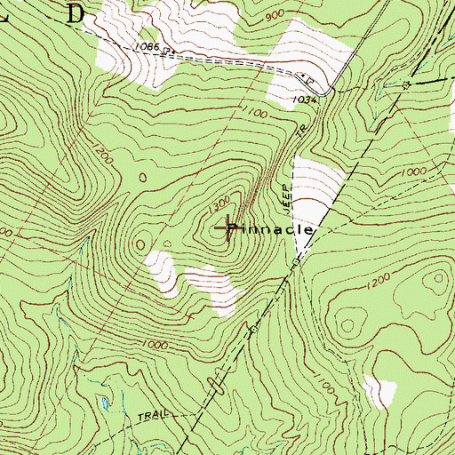 Topographic Map of Pinnacle, ME