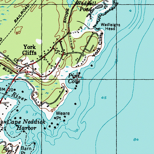 Topographic Map of Pint Cove, ME