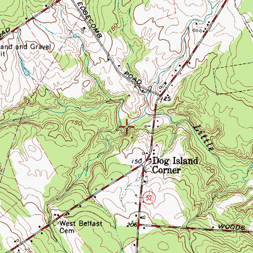 Topographic Map of Piper Stream, ME