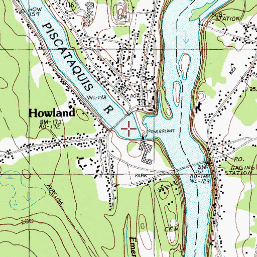 Topographic Map of Piscataquis River, ME