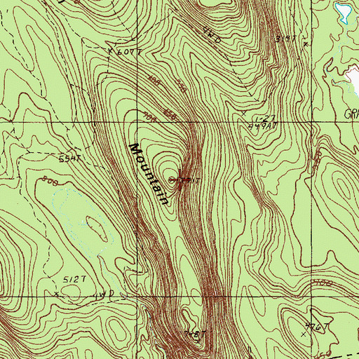 Topographic Map of Pisgah Mountain, ME