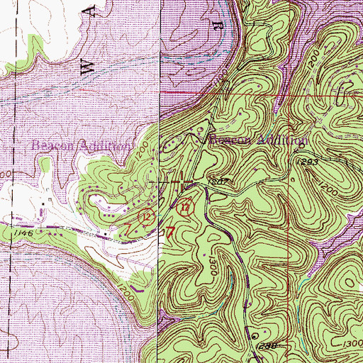 Topographic Map of Beacon Addition, AR