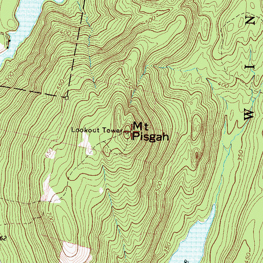 Topographic Map of Mount Pisgah, ME