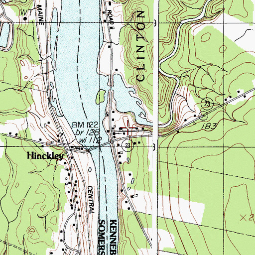 Topographic Map of Pishon Ferry, ME