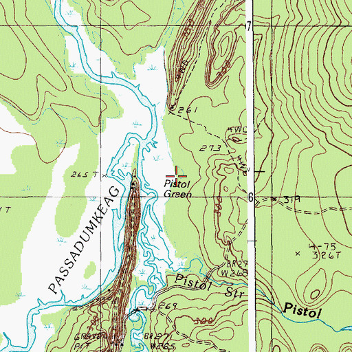 Topographic Map of Pistol Green, ME