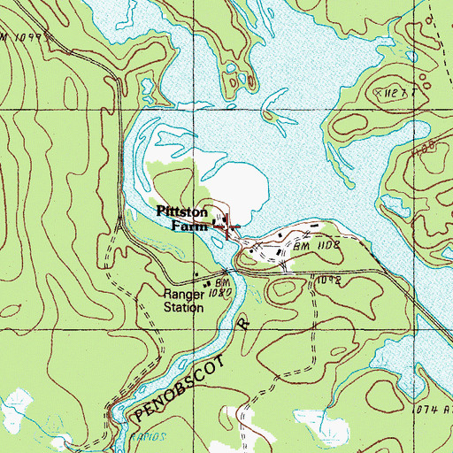 Topographic Map of Pittston Farm, ME
