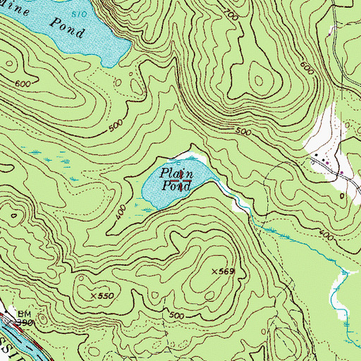 Topographic Map of Plain Pond, ME