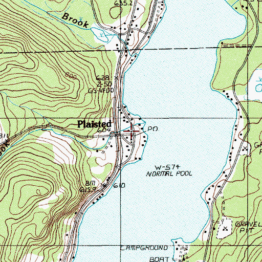 Topographic Map of Plaisted, ME