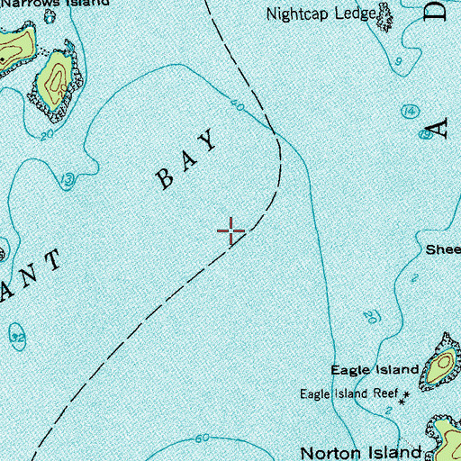Topographic Map of Pleasant Bay, ME