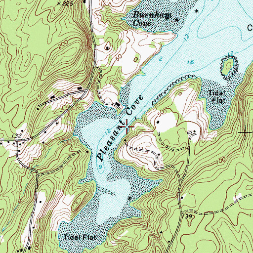 Topographic Map of Pleasant Cove, ME