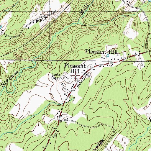 Topographic Map of Pleasant Hill, ME