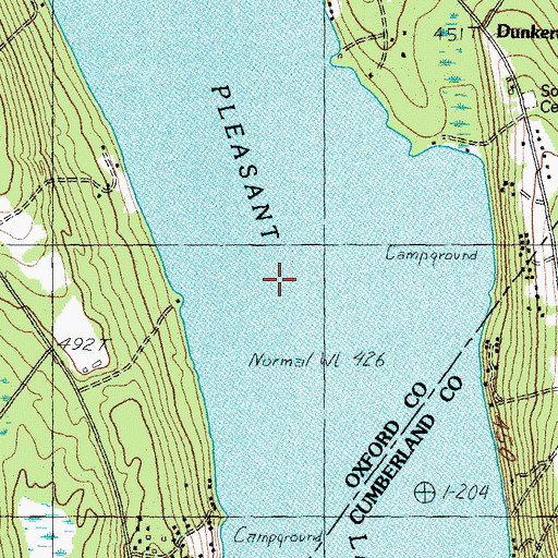 Topographic Map of Pleasant Lake, ME