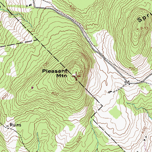 Topographic Map of Pleasant Mountain, ME