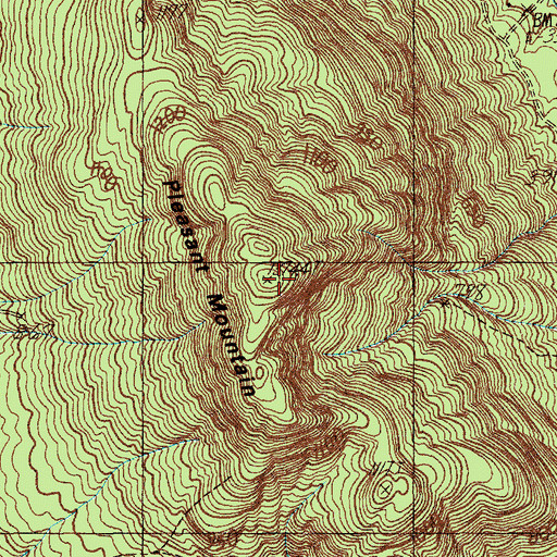Topographic Map of Pleasant Mountain, ME