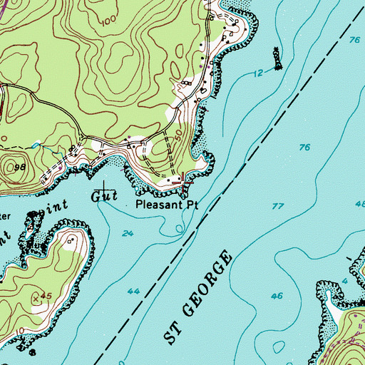 Topographic Map of Pleasant Point, ME