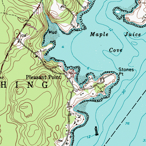 Topographic Map of Pleasant Point, ME