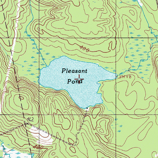 Topographic Map of Pleasant Pond, ME