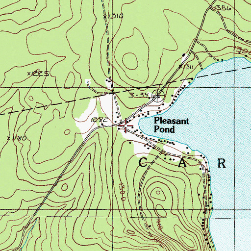 Topographic Map of Pleasant Pond, ME