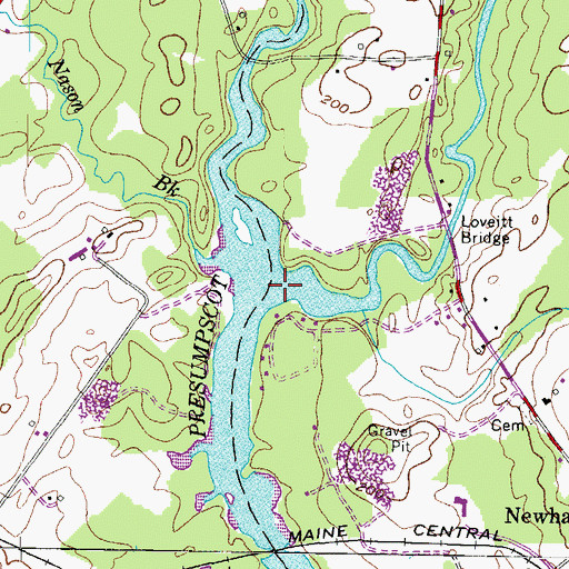 Topographic Map of Pleasant River, ME