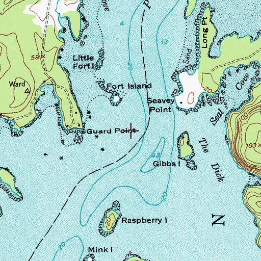 Topographic Map of Pleasant River, ME