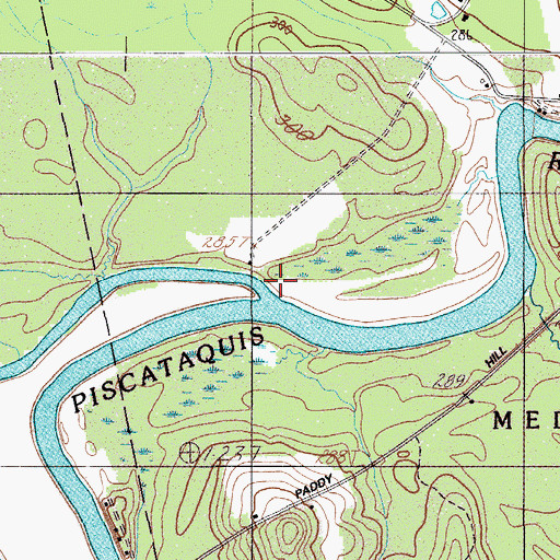 Topographic Map of Pleasant River, ME
