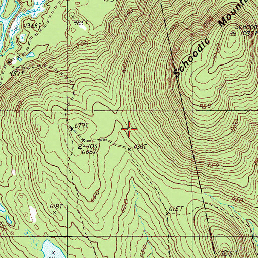 Topographic Map of Pleasant River Trail, ME