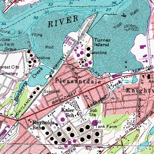 Topographic Map of Pleasantdale, ME