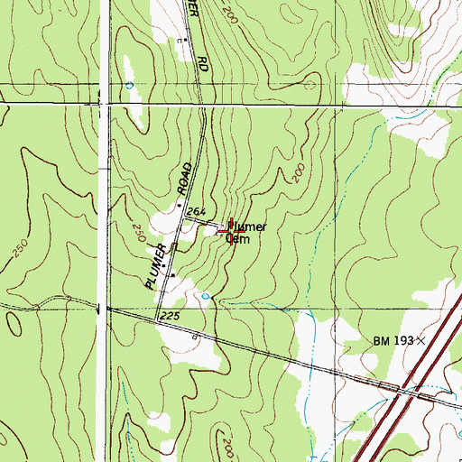 Topographic Map of Plumer Cemetery, ME