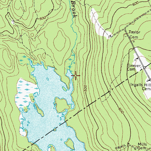 Topographic Map of Plummer Brook, ME