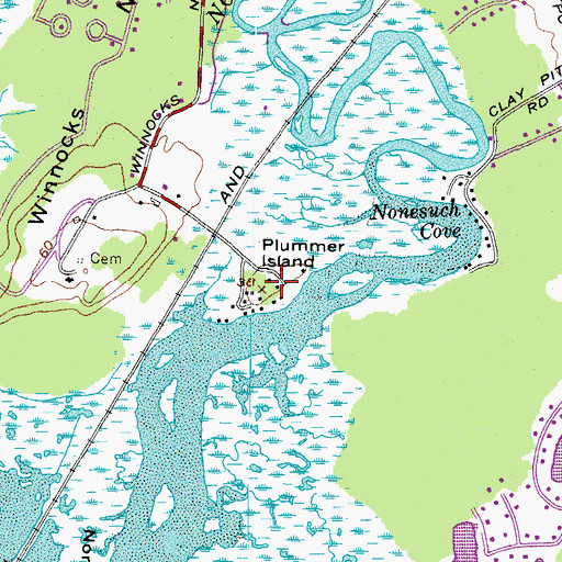 Topographic Map of Plummer Island, ME
