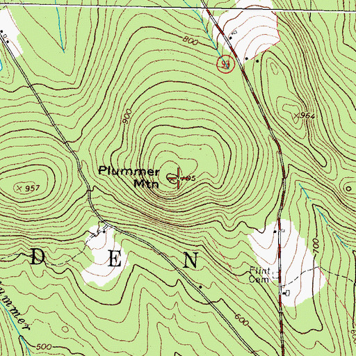 Topographic Map of Plummer Mountain, ME