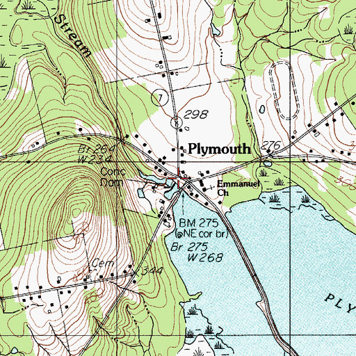 Topographic Map of Plymouth, ME