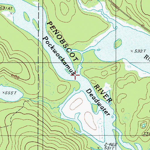Topographic Map of Pockwockamus Deadwater, ME