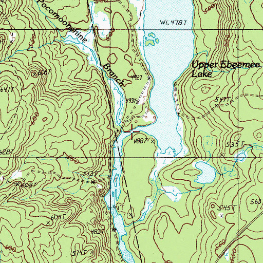 Topographic Map of Pocomoonshine Branch, ME